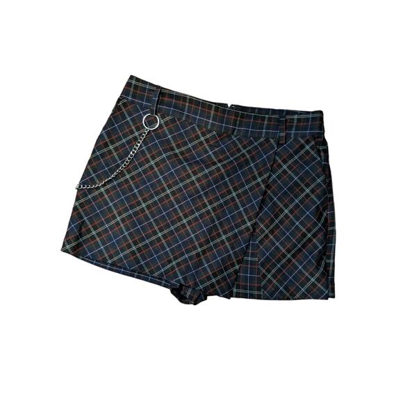 Plaid mini skort with chain belt Size M - Picture 1 of 6